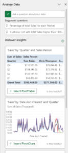 Excel AI Features – Analyze Data